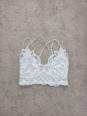 Free People White Lace Adella Bralette Size Small